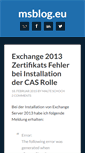 Mobile Screenshot of msblog.eu
